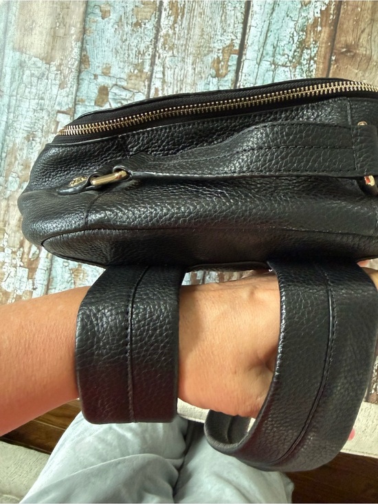 Henri Bendel Black Soft Pebbled Leather Backpack with Gold Hardware #Luxury main image 5